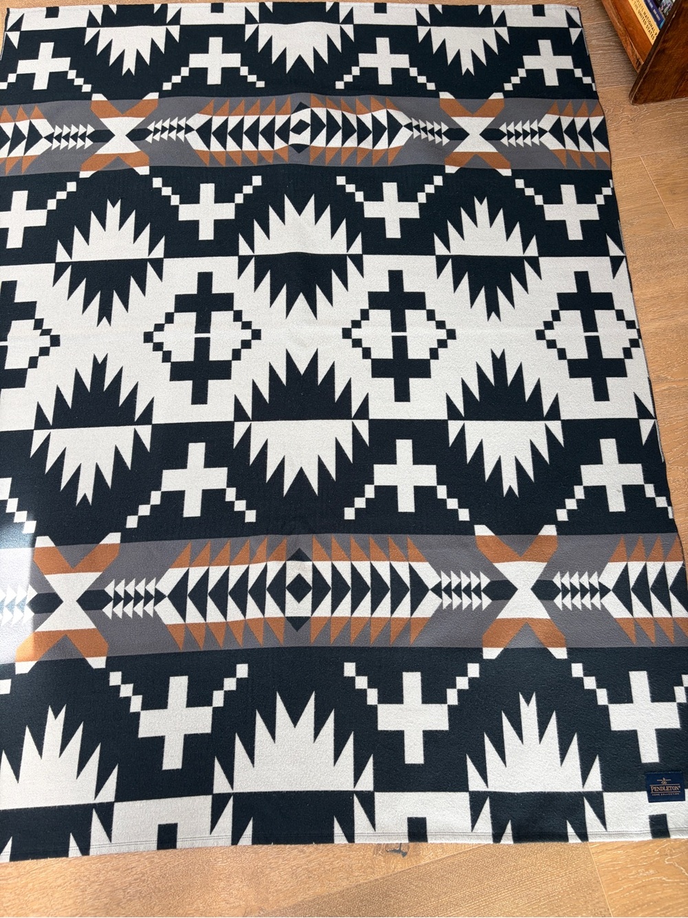 Pendleton Black and White Geometric Throw Blanket
